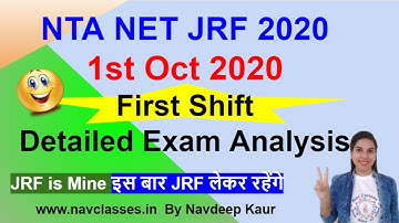 1st Oct 2020 First Shift Exam Analysis | NTA NET JRF 2020