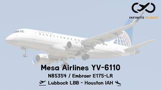Infinite Flight // Mesa Airlines E175 YV-6110 // Lubbock LBB - Houston IAH