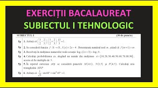 BACALAUREAT MATEMATICA SUBIECTUL I REZOLVAT PROFIL TEHNOLOGIC 2023 SIMULARE MODEL EXERCITII BAC MATE