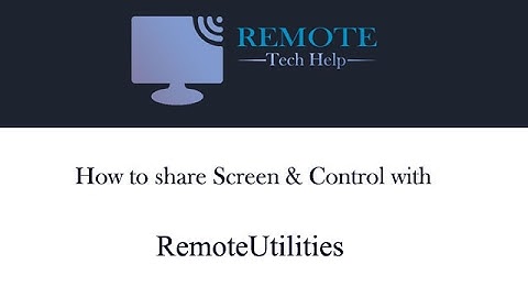 How to share your screen & control with Remote Utilities
