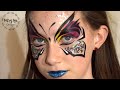 Tribal butterfly with glitter  face paint demo