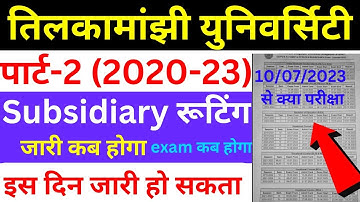 tmbu part2 subsidiary exam routine|tmbu ba part2 subsidiary program 2020-23|tmbu part2subsidiaryexam