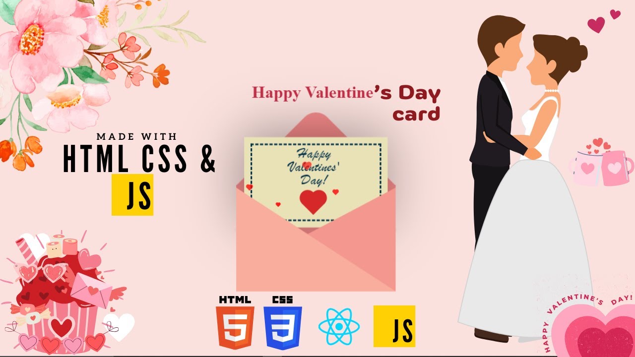 Valentine's Day Card | Create Love Card Using HTML, CSS & JavaScript ...