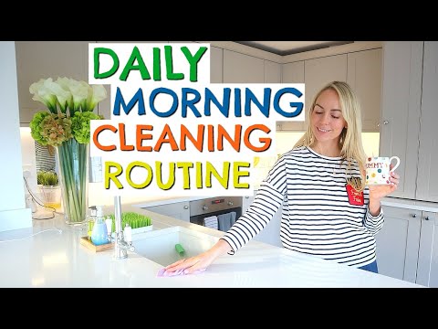 DAILY MORNING CLEANING ROUTINE | SIMPLE SPEED CLEANING | EMILY NORRIS