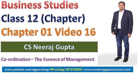 Co-ordination - The Essence of Management | Business Studies Class 12 | Chapter 01 Video 16