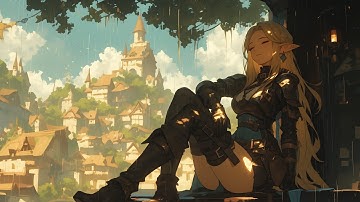 Relaxing Medieval Music + Rain Sounds - Medieval City, Bard/Tavern Ambience, Fantasy Celtic Music