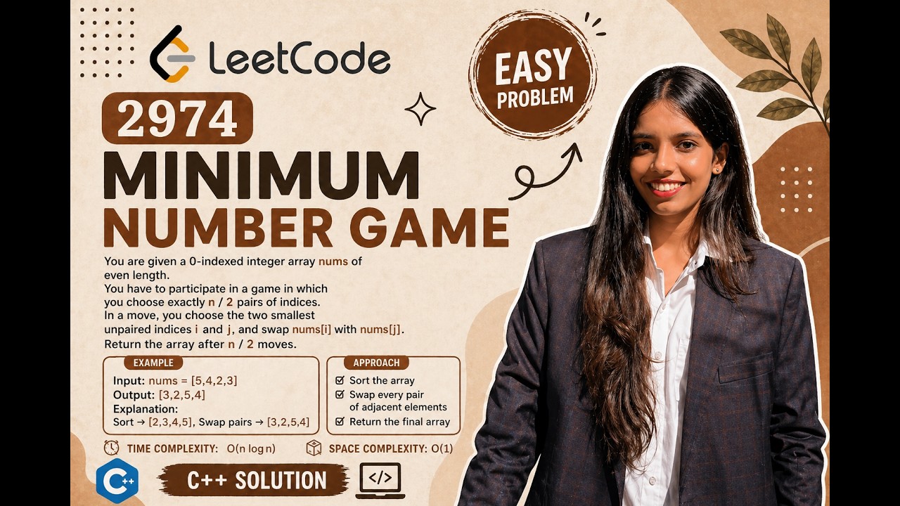 LeetCode 2974 | Minimum Number Game | Easy Problem | Greedy + Sorting ...