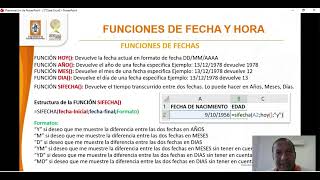 Funciones de fecha y hora en Excel (Informatica USB)