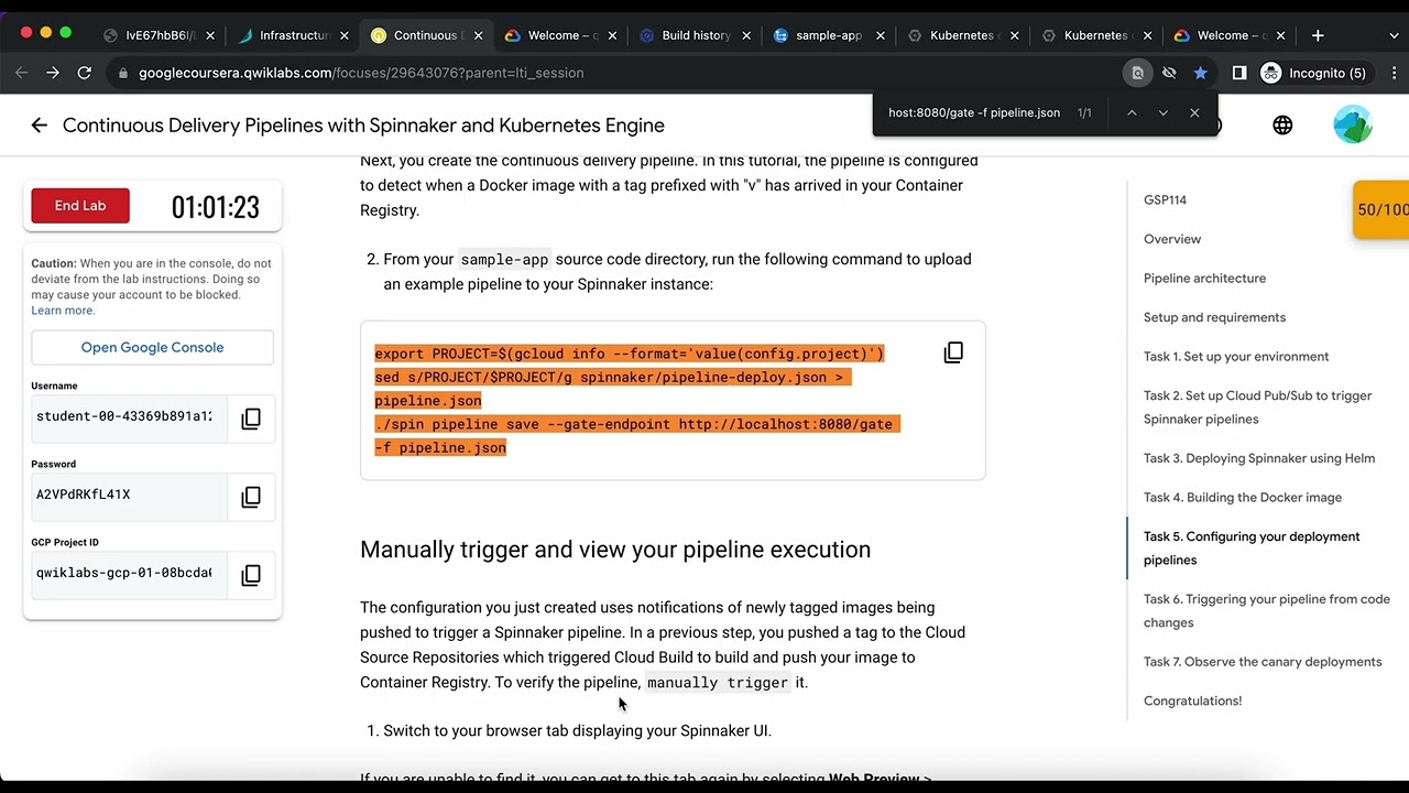 Continuous Delivery Pipelines with Spinnaker and Kubernetes Engine | GSP114