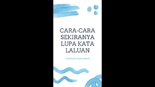 Sekiranya terlupa kata laluan portal usahawan DIDR