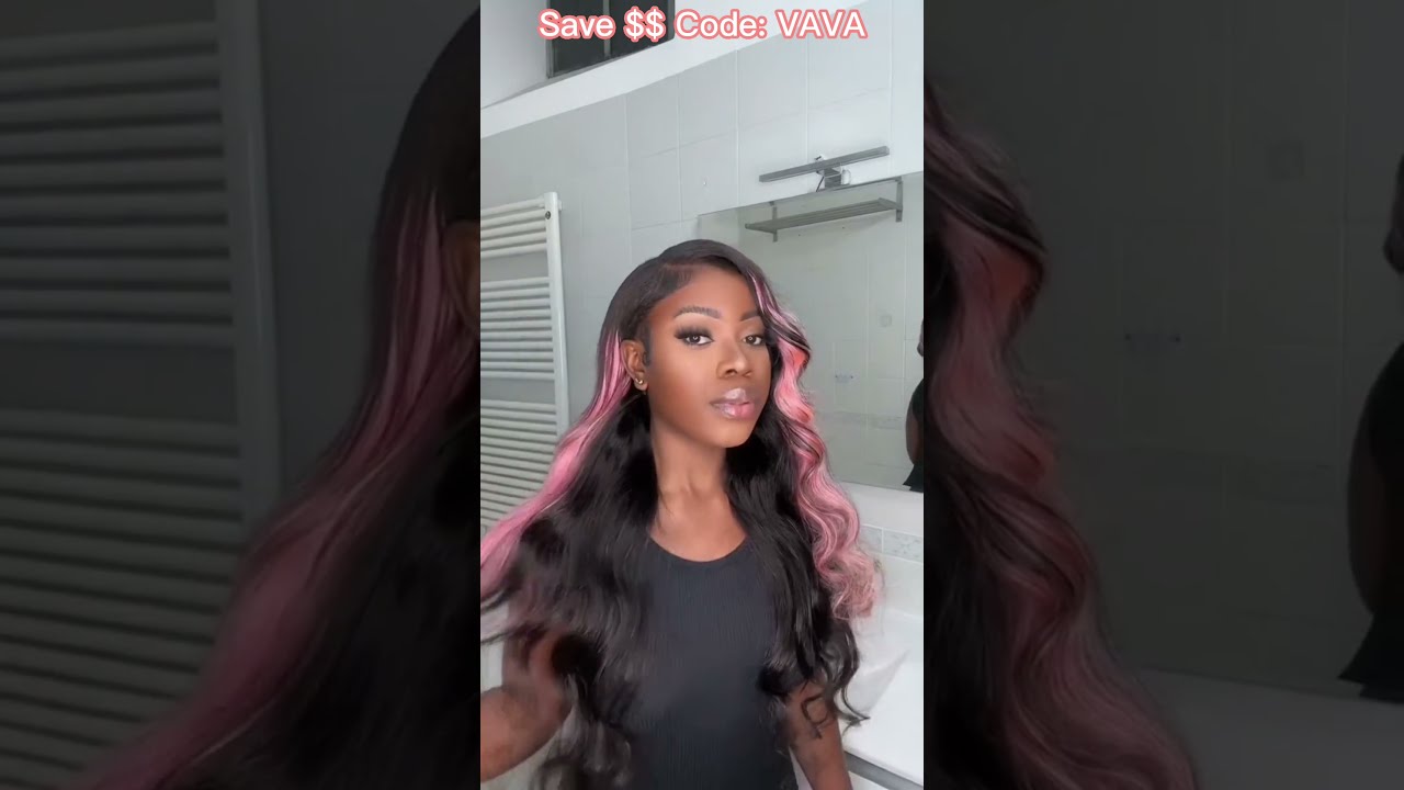 Pink Highlights Color Hairdo Side Part Quick Weave Wavy Hairstyle Ft ELFINHAIR Bundles Review