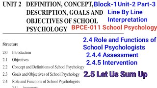 BPCE-011 School Psychology (B. A)