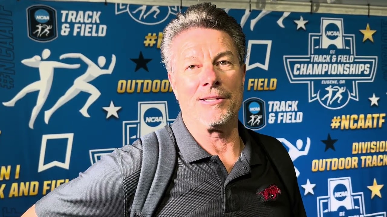 Arkansas coach Doug Case after winning 2026 NCAA outdoor track title
