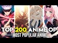 Top anime openings from the 100 most popular anime of all time party rank