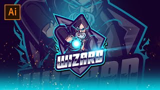 esport logo &quot;wizard&quot; - speed art using adobe illustrator