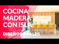 Cocina de MADERA y BLANCA con ISLA