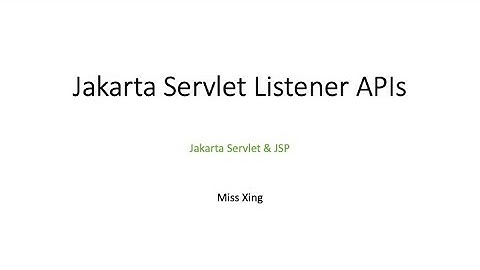 Jakarta Servlet Listener APIs