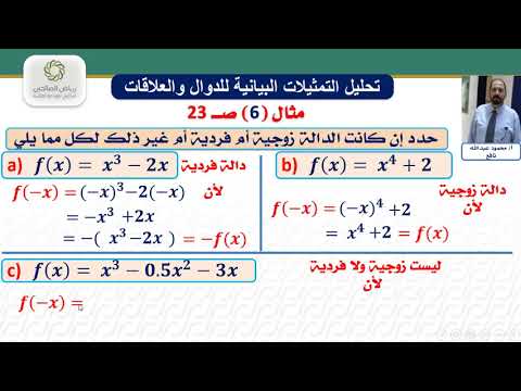 تحليل التمثيلات البيانية للدوال والعلاقات الجزء 3 