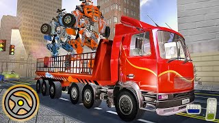 Car Robot Transport Truck Driving Games 2020 - City Trucks Parking | Android Gameplay screenshot 1