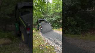 Tailgating pea gravel in a small UTV