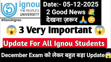 😳😱(Breaking News)3 Very Important Update For Ignou Student | Ignou Re Registration For January 2026