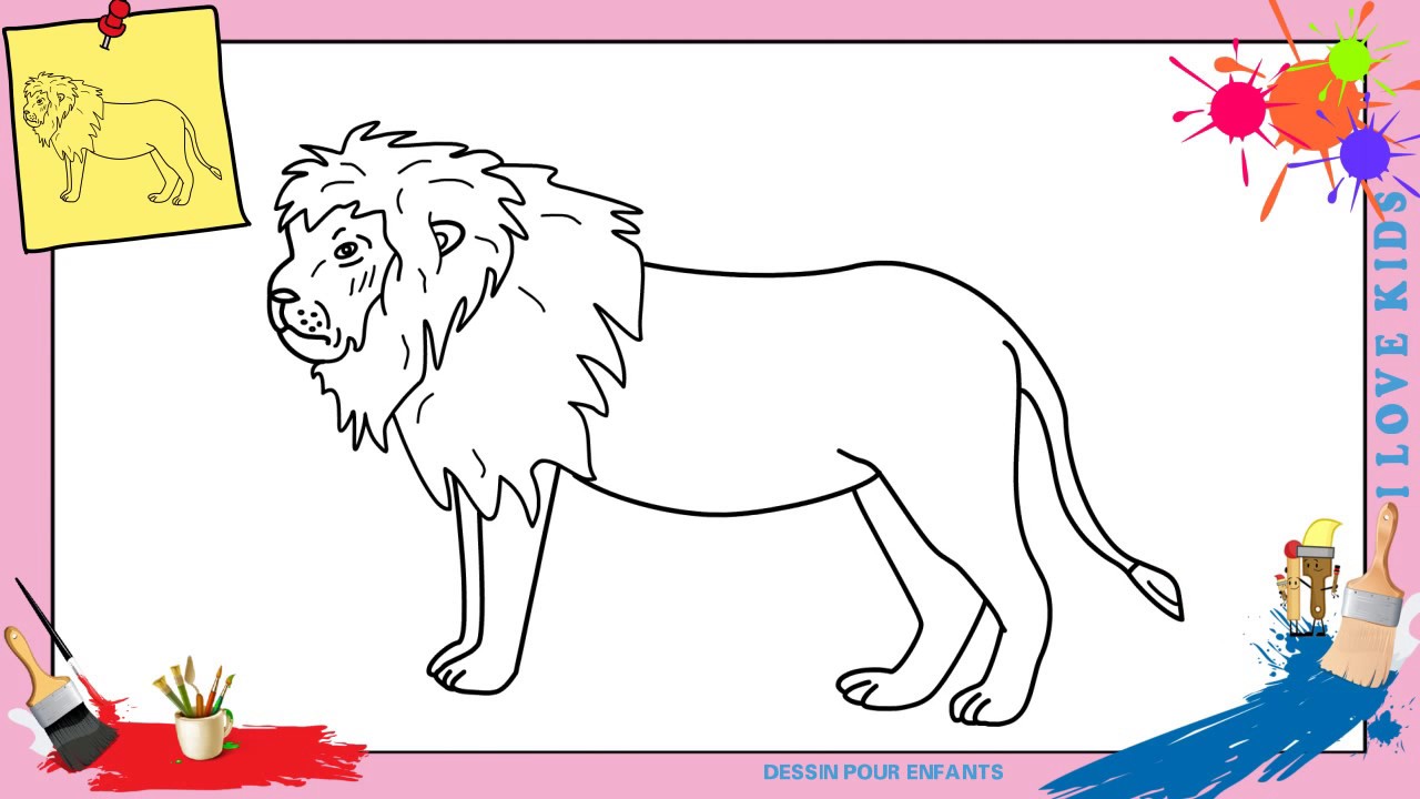 Dessin lion 4 FACILE Comment dessiner un lion FACILEMENT