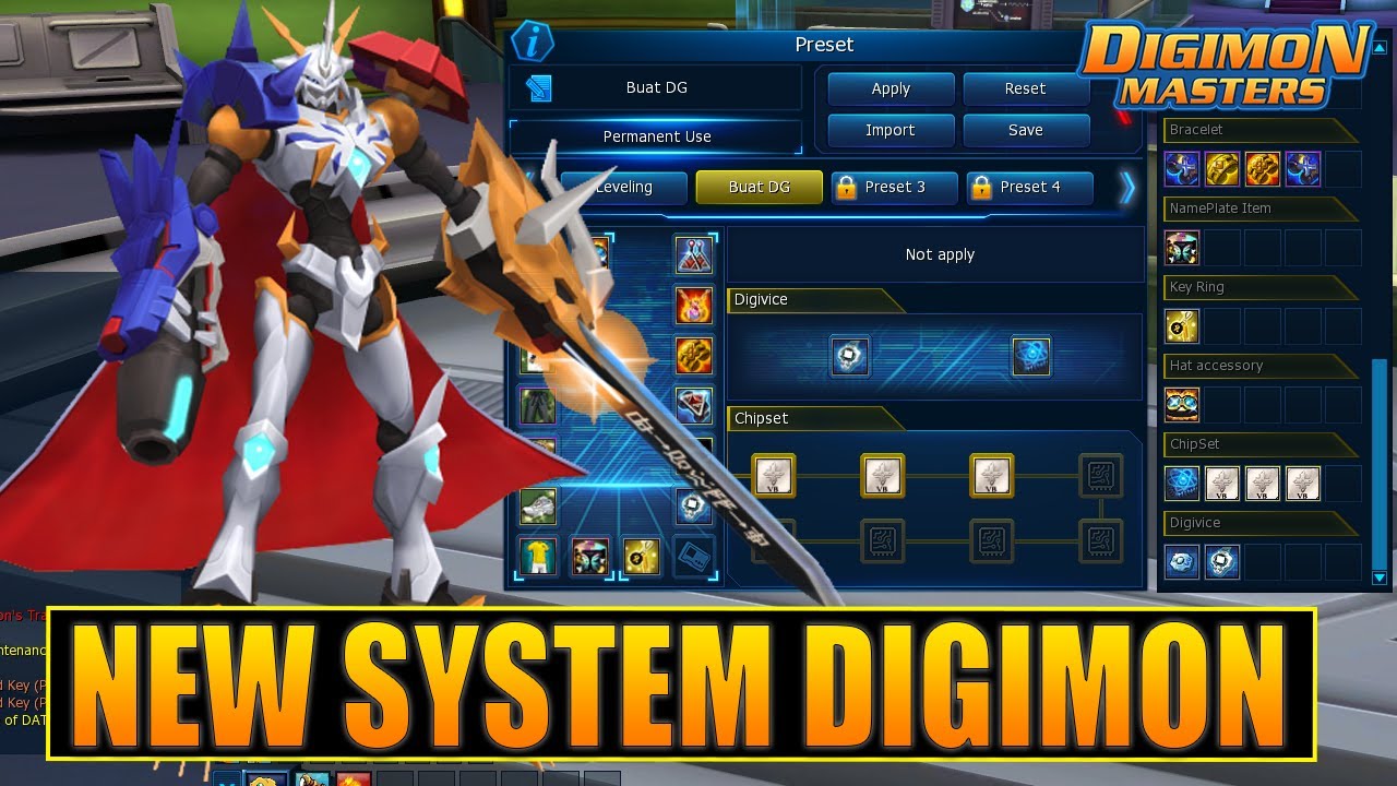 GUIDE NEW SYSTEM DMO : PRESET EQUIPMENT - CHIPSET - TITLE - ACC - ETC - DIGIMON MASTERS ONLINE
