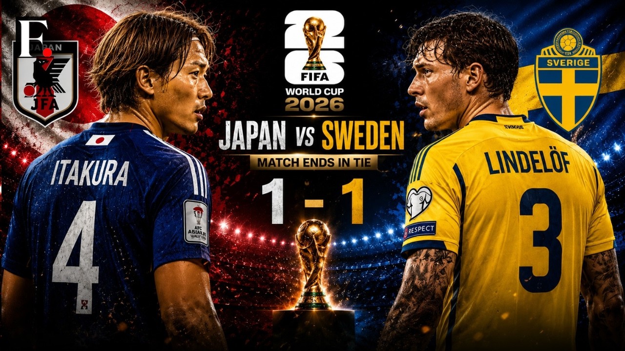 Japan vs Sweden Match ends in Tie | Both teams qualify for FIFA