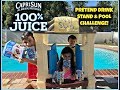 Kids Pretend Drink Stand &amp; Pool Challenge! Having Fun in the Sun with Capri Sun!