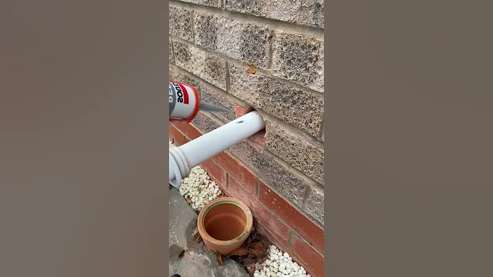 Plumber Installs a waste pipe and seals the joint with soudal cement repair express. #asmr