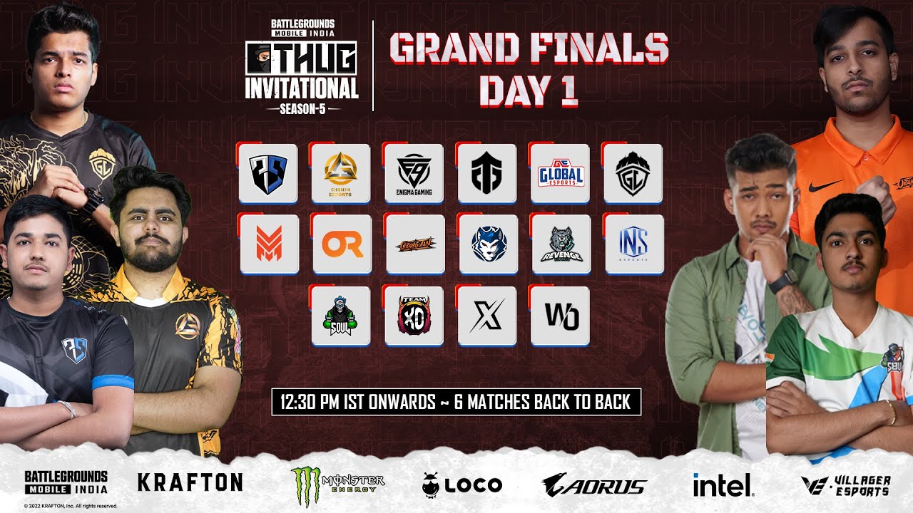 BGMI THUG Invitational S5 ~GRAND FINALS - DAY 1  | AORUS | Intel | 