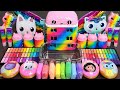 Rainbow gabbys dollhouse slimemixing makeuppartsglitter into slime asmrsatisfyingslime