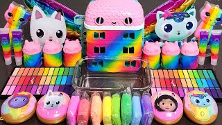 Rainbow Gabby's Dollhouse SlimeMixing Makeup,Parts,Glitter Into Slime. #ASMR#satisfying#slime screenshot 5