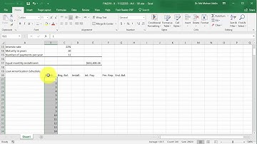 Modelling loan amortization schedule in Excel spreadsheet