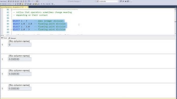 Numeric Expressions in SQL