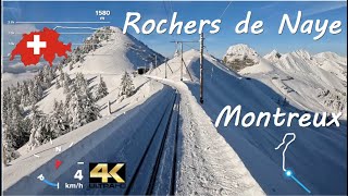 CAB RIDE 4K : MOB MVR : Rochers de Naye - Montreux ( 蒙特勒 - 蒙特勒 - ロッシェ・ド・ネー - 로쉐-드-네 )