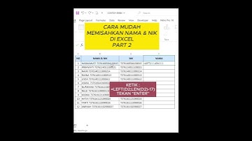CARA CEPAT MEMISAHKAN NAMA DAN NIK DI EXCEL PART 2 #exceltutorial #belajarexcel #belajarexcelpemula