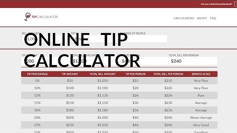 Online Tip Calculator - Mobile Friendly