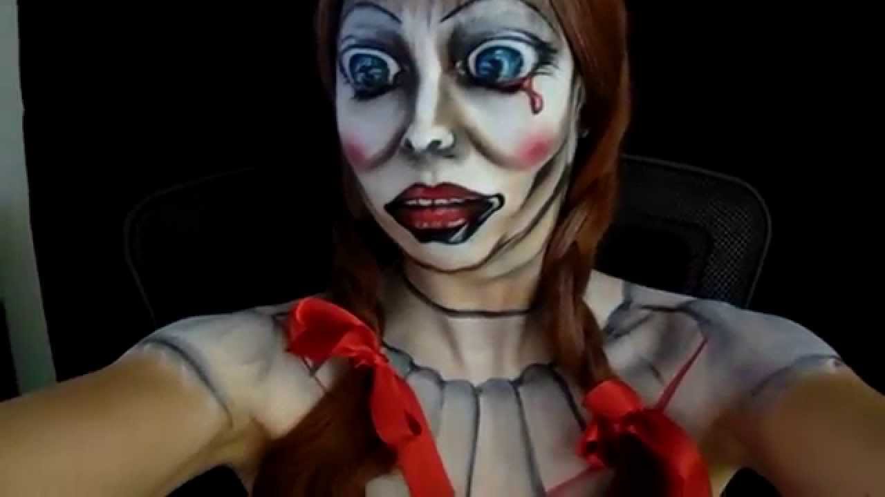 Halloween makeup idea Annabelle Doll Makeup Tutorial - YouTube
