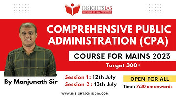 [SESSION 1] COMPREHENSIVE PUBLIC ADMINISTRATION (CPA) By Manjunath Sir