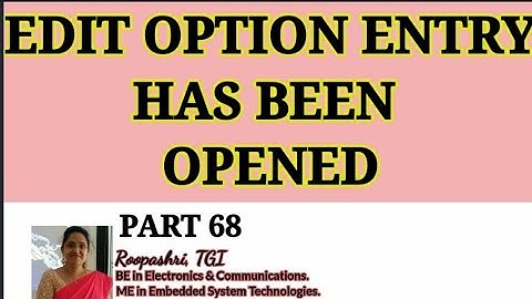 EDITING OPTION ENTRY HAS BEEN OPENED: PART 68