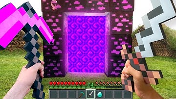 Minecraft in Real Life POV - I BUILD REALISTIC NETHER PORTAL - Realistic Minecraft Challenge