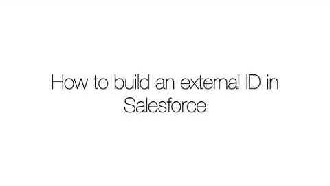 Salesforce - Creating an external ID