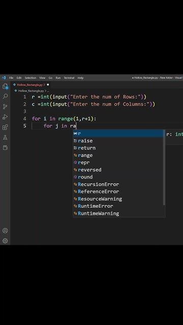 Hollow Rectangle Python - YouTube