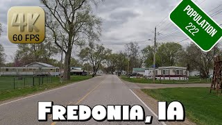 Driving Around Small Village Fredonia, IA in 4k Video