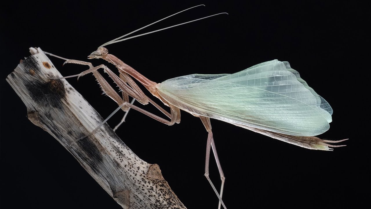 Time-lapse of a Praying Mantis expanding its Wings - YouTube
