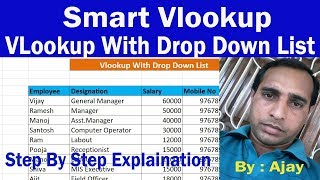 VlookUp With Drop Down List In Excel | Vlookup with Multiple Results | How To Use Vlookup in Excel
