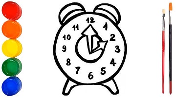 Toy Alarm Clock Coloring and Drawing Painting for Kids | Learn Colors | Rina