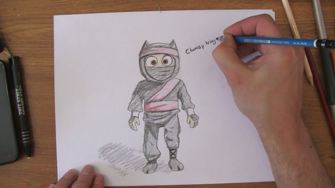 How To Draw Clumsy Ninja - YouTube