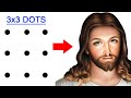 Turn 9 dots into lord jesus christ drawing easy  how to draw lord jesus drawing easy method